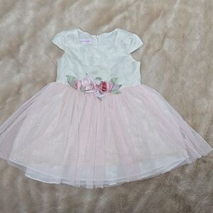 Bonnie Baby Pink and White Embellished Fancy dress